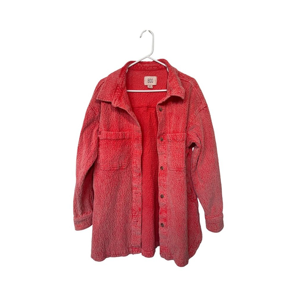 BDG Urban Outfitters Fall Corduroy Shirt Jacket Shacket Pink/Coral Size S